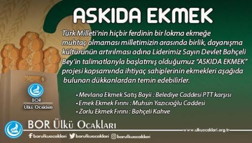 Bor Ülkü Ocaklarından Askıda Ekmek Projesi!