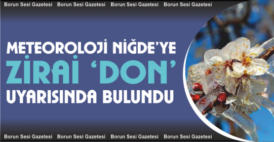 Meteoroloji Niğde için zirai don uyarısında bulundu