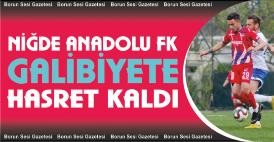 Niğde Anadolu FK 3 puana hasret