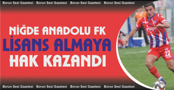 Niğde Anadolu FK Ulusal Lisans almaya hak kazandı