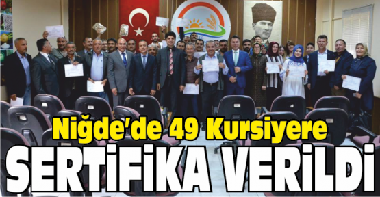 Niğde’de 49 Kursiyere Mantar Üreticiliği Sertifikası Verildi