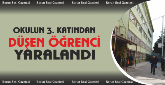Okulun 3. Katından Düşen Öğrenci Yaralandı