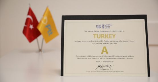 PTT’ye “A kalite” hizmet ödülü
